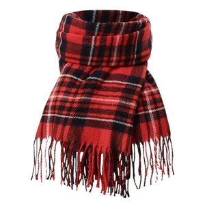 ❤️ Plaid Red and Black Tartan Style Unisex Scarf